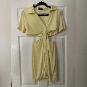 White Fox Boutique Asymmetrical Yellow Dress